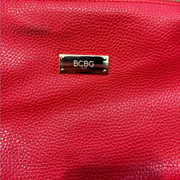 bcbg paris red faux vegan leather red tote bag crossbody purse Sm stain inside - Picture 7 of 16